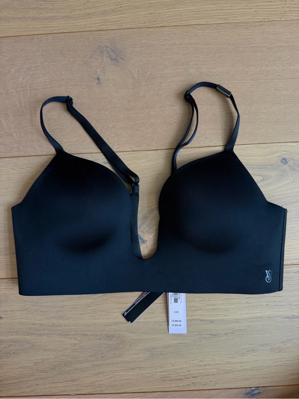 Victoria's Secret Black Deep Plunge Padded Seamless Bra ($55)